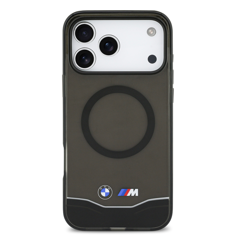 Apple iPhone 17 Pro Max Case BMW Original Licensed M-Safe Charging Feature Metal Button Design Transparent M Design Cover - 4