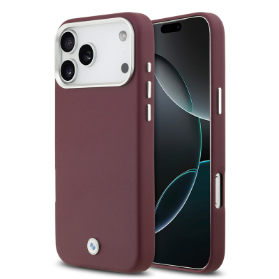 Apple iPhone 17 Pro Max Case BMW Original Licensed M-Safe Charging Feature Metal Logo Full Cover Leather Cover - 1