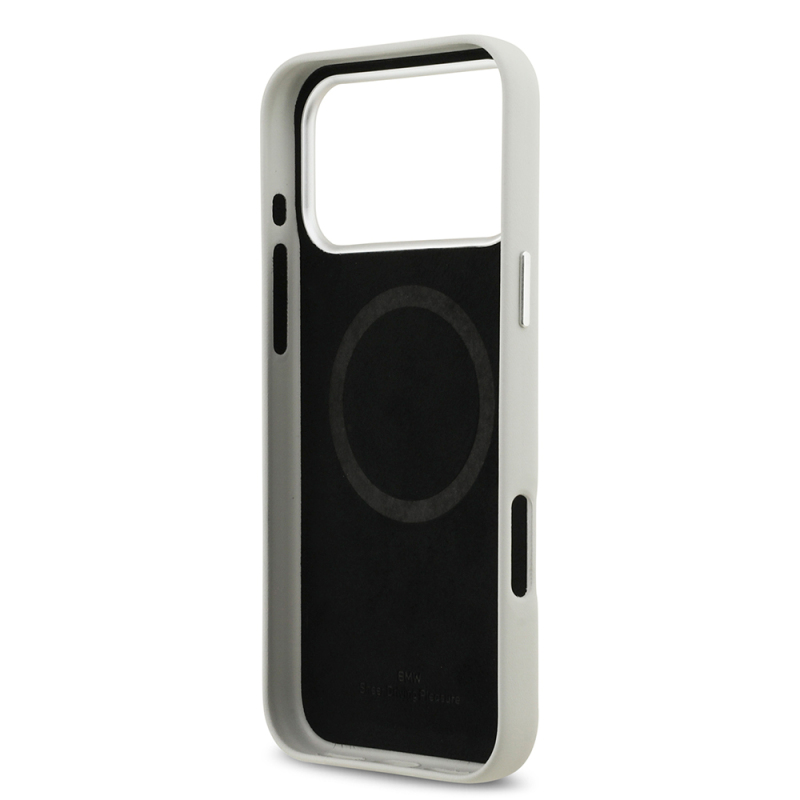 Apple iPhone 17 Pro Max Case BMW Original Licensed M-Safe Charging Feature Metal Logo Full Cover Leather Cover - 23