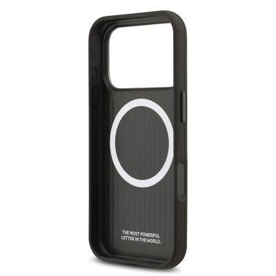 Apple iPhone 17 Pro Max Case BMW Original Licensed M-Safe Charging Feature Metal Logo Perforated M Design Leather Cover - 18