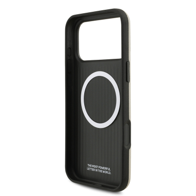 Apple iPhone 17 Pro Max Case BMW Original Licensed M-Safe Charging Feature Metal Logo Perforated M Design Leather Cover - 24