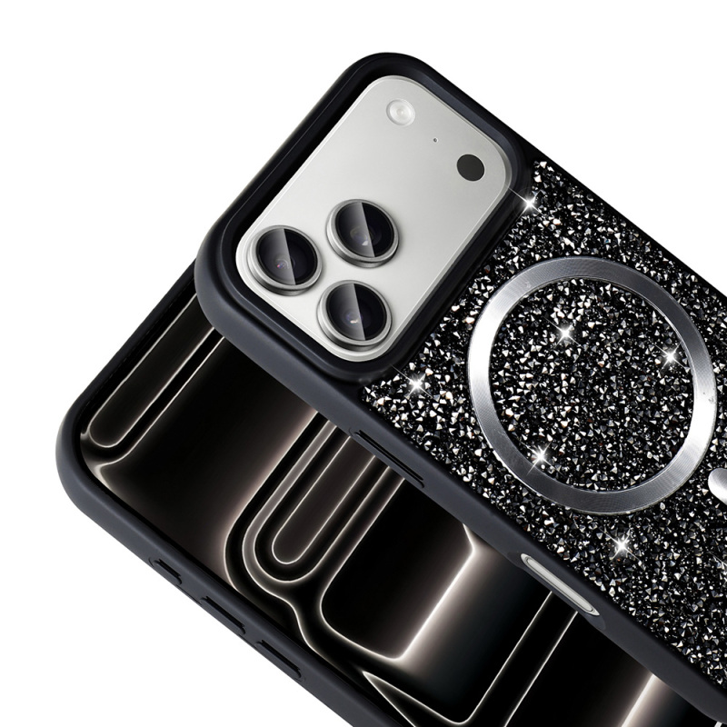 Apple iPhone 17 Pro Max Case Diamond Design Zore Mosaic Silicone Cover M-safe Charging Feature - 10