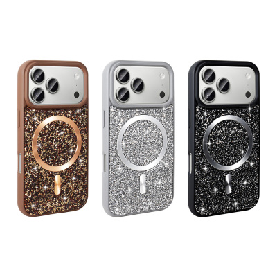 Apple iPhone 17 Pro Max Case Diamond Design Zore Mosaic Silicone Cover M-safe Charging Feature - 11
