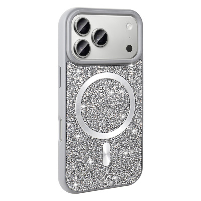 Apple iPhone 17 Pro Max Case Diamond Design Zore Mosaic Silicone Cover M-safe Charging Feature - 3
