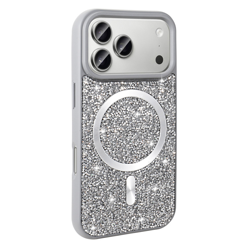 Apple iPhone 17 Pro Max Case Diamond Design Zore Mosaic Silicone Cover M-safe Charging Feature - 3