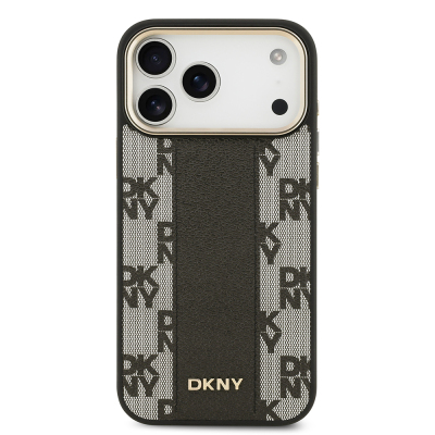 Apple iPhone 17 Pro Max Case DKNY Original Licensed M-safe Charging Feature 3D Printed Checkered Pattern Cover - 5