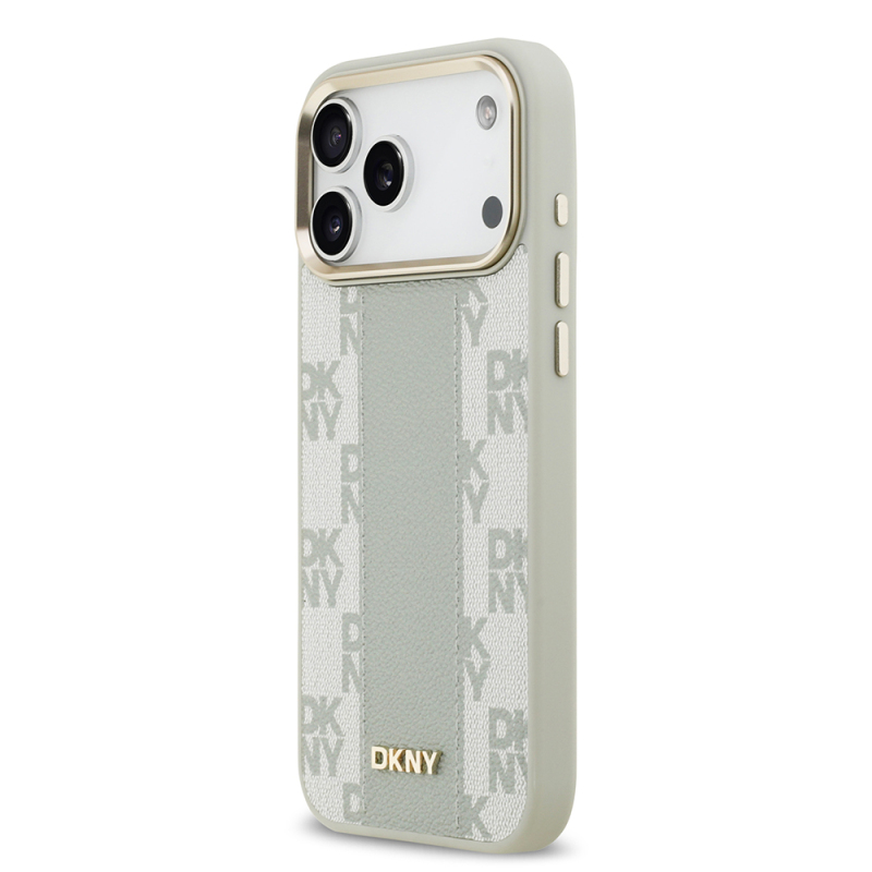 Apple iPhone 17 Pro Max Case DKNY Original Licensed M-safe Charging Feature 3D Printed Checkered Pattern Cover - 10