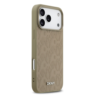 Apple iPhone 17 Pro Max Case DKNY Original Licensed M-safe Charging Feature 3D Printed Grid Pattern Cover - 13