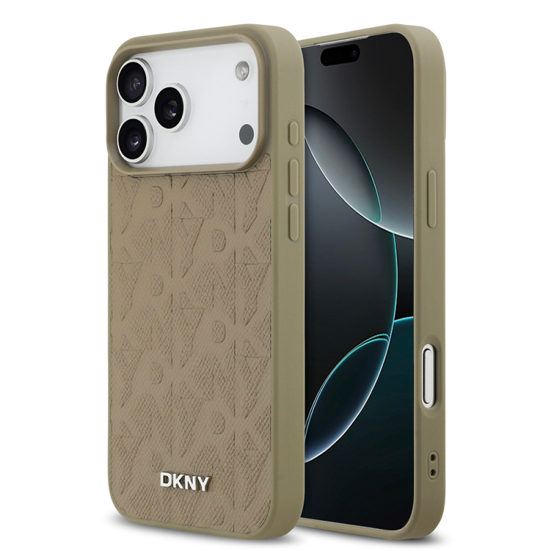 Apple iPhone 17 Pro Max Case DKNY Original Licensed M-safe Charging Feature 3D Printed Grid Pattern Cover - 3