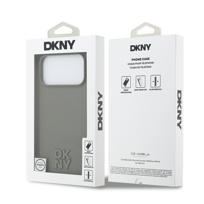 Apple iPhone 17 Pro Max Case DKNY Original Licensed M-Safe Charging Feature Metal Logo Silicone Cover - 10