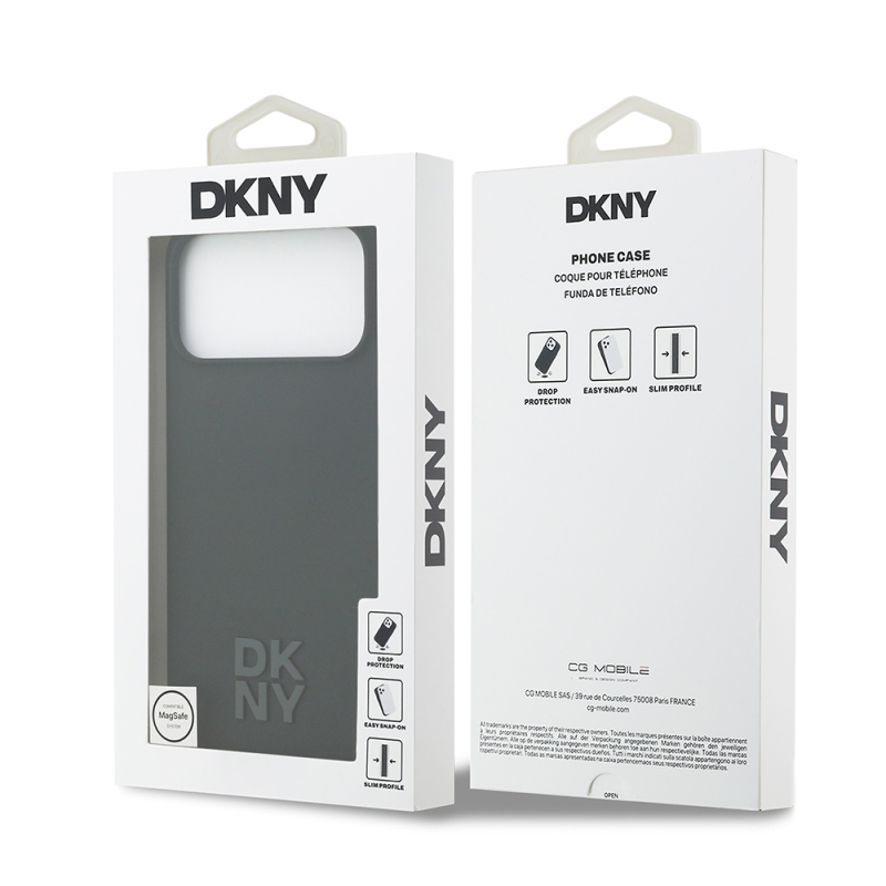 Apple iPhone 17 Pro Max Case DKNY Original Licensed M-Safe Charging Feature Metal Logo Silicone Cover - 17
