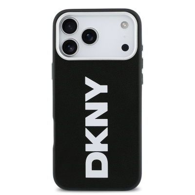 Apple iPhone 17 Pro Max Case DKNY Original Licensed M-safe Charging Feature PU Large Vertical Logo Cover - 6