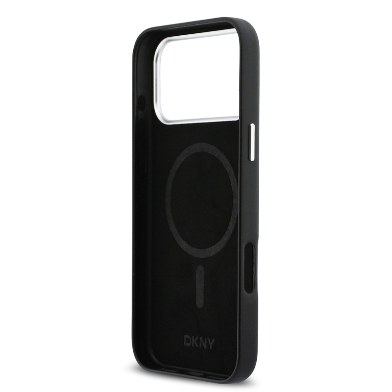 Apple iPhone 17 Pro Max Case DKNY Original Licensed M-safe Charging Feature PU Large Vertical Logo Cover - 10