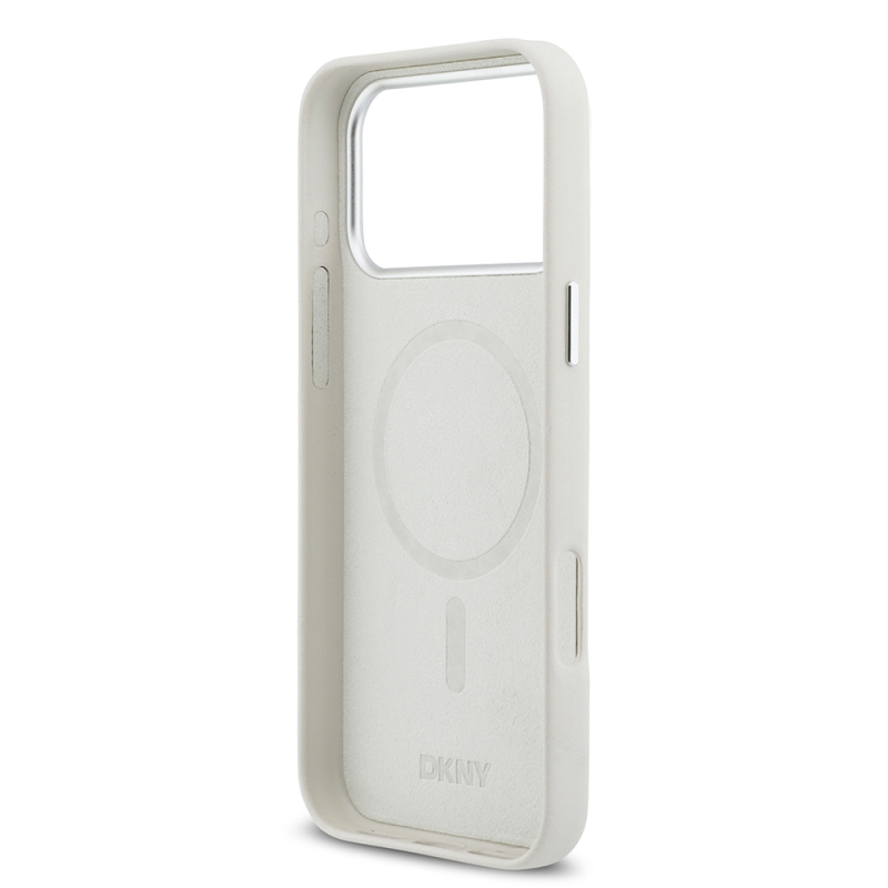 Apple iPhone 17 Pro Max Case DKNY Original Licensed M-safe Charging Feature PU Large Vertical Logo Cover - 17