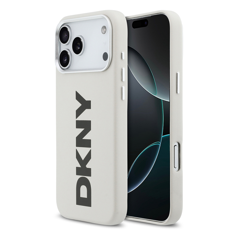 Apple iPhone 17 Pro Max Case DKNY Original Licensed M-safe Charging Feature PU Large Vertical Logo Cover - 3