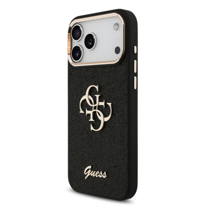 Apple iPhone 17 Pro Max Case Guess Original Licensed 4G Large Metal Camera Frame and Logo Glitter Cover - 27