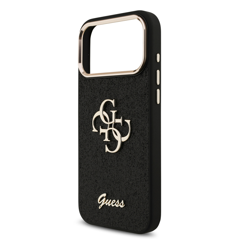 Apple iPhone 17 Pro Max Case Guess Original Licensed 4G Large Metal Camera Frame and Logo Glitter Cover - 31