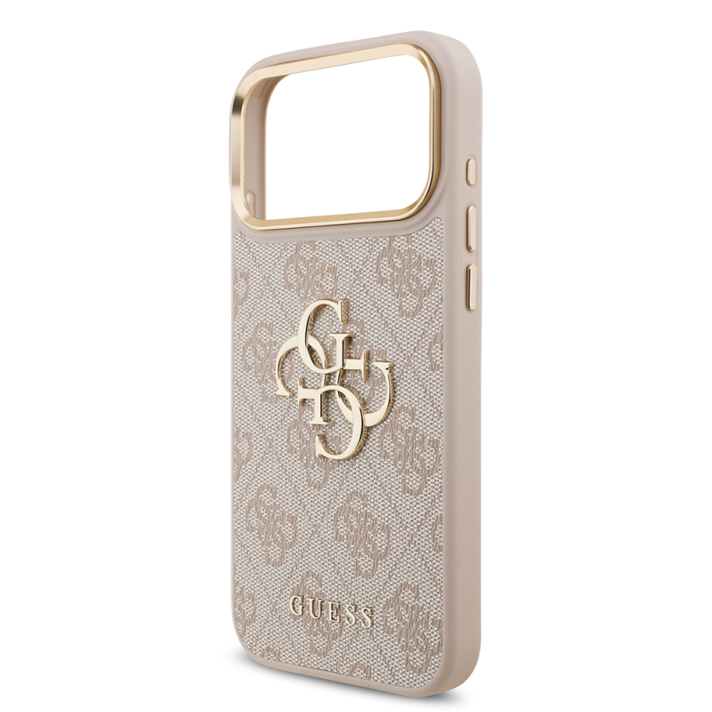 Apple iPhone 17 Pro Max Case Guess Original Licensed 4G Large Metal Logo Thick Strap Cover - 4