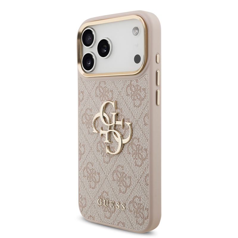 Apple iPhone 17 Pro Max Case Guess Original Licensed 4G Large Metal Logo Thick Strap Cover - 6