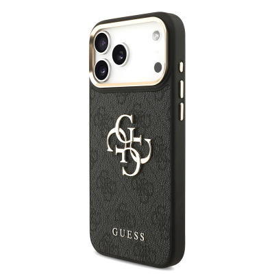 Apple iPhone 17 Pro Max Case Guess Original Licensed 4G Large Metal Logo Thick Strap Cover - 10