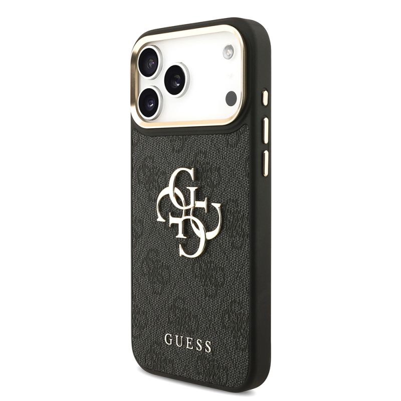 Apple iPhone 17 Pro Max Case Guess Original Licensed 4G Large Metal Logo Thick Strap Cover - 10
