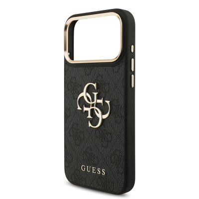 Apple iPhone 17 Pro Max Case Guess Original Licensed 4G Large Metal Logo Thick Strap Cover - 14