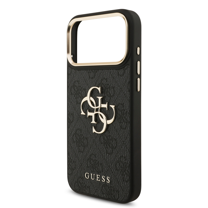 Apple iPhone 17 Pro Max Case Guess Original Licensed 4G Large Metal Logo Thick Strap Cover - 14
