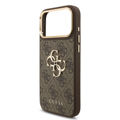 Apple iPhone 17 Pro Max Case Guess Original Licensed 4G Large Metal Logo Thick Strap Cover - 25