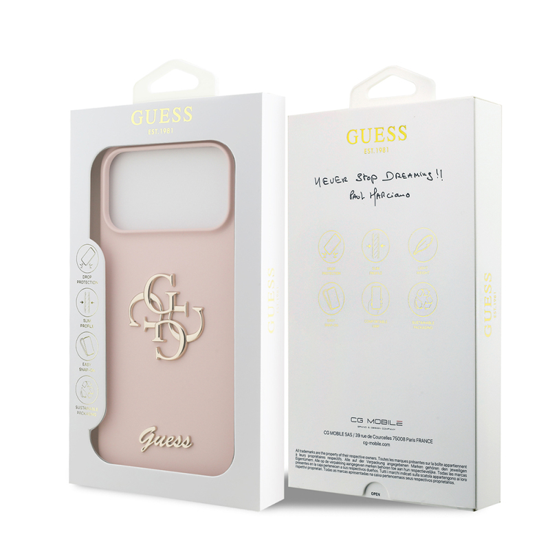 Apple iPhone 17 Pro Max Case Guess Original Licensed Grained Text Logo Cover - 31