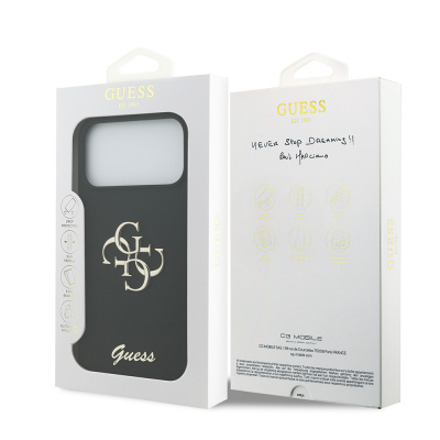 Apple iPhone 17 Pro Max Case Guess Original Licensed Grained Text Logo Cover - 33