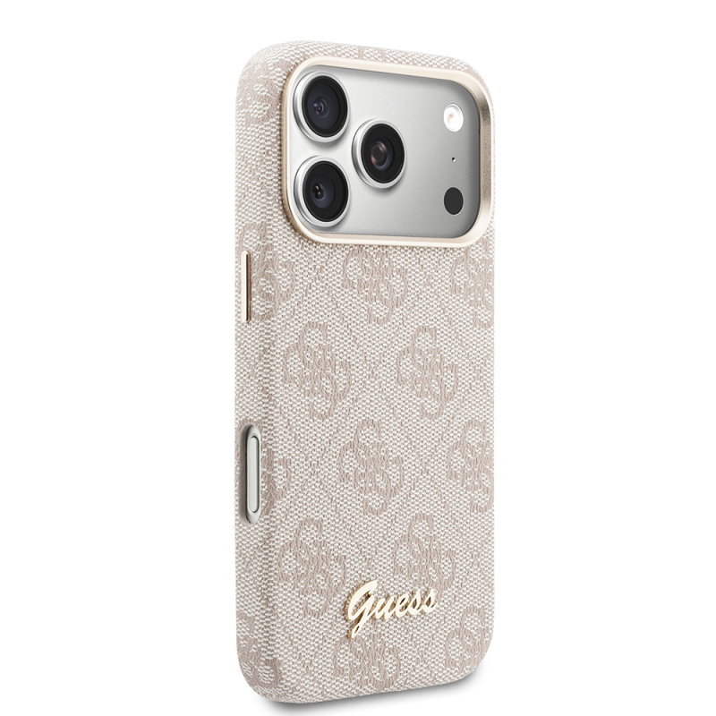 Apple iPhone 17 Pro Max Case Guess Original Licensed M-safe Charging Enabled Script Text Logo 4G Patterned Cover - 4