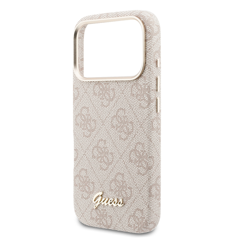 Apple iPhone 17 Pro Max Case Guess Original Licensed M-safe Charging Enabled Script Text Logo 4G Patterned Cover - 6