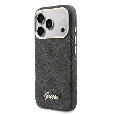 Apple iPhone 17 Pro Max Case Guess Original Licensed M-safe Charging Enabled Script Text Logo 4G Patterned Cover - 10