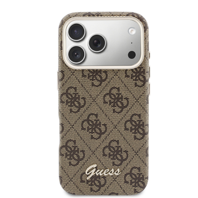 Apple iPhone 17 Pro Max Case Guess Original Licensed M-safe Charging Enabled Script Text Logo 4G Patterned Cover - 19