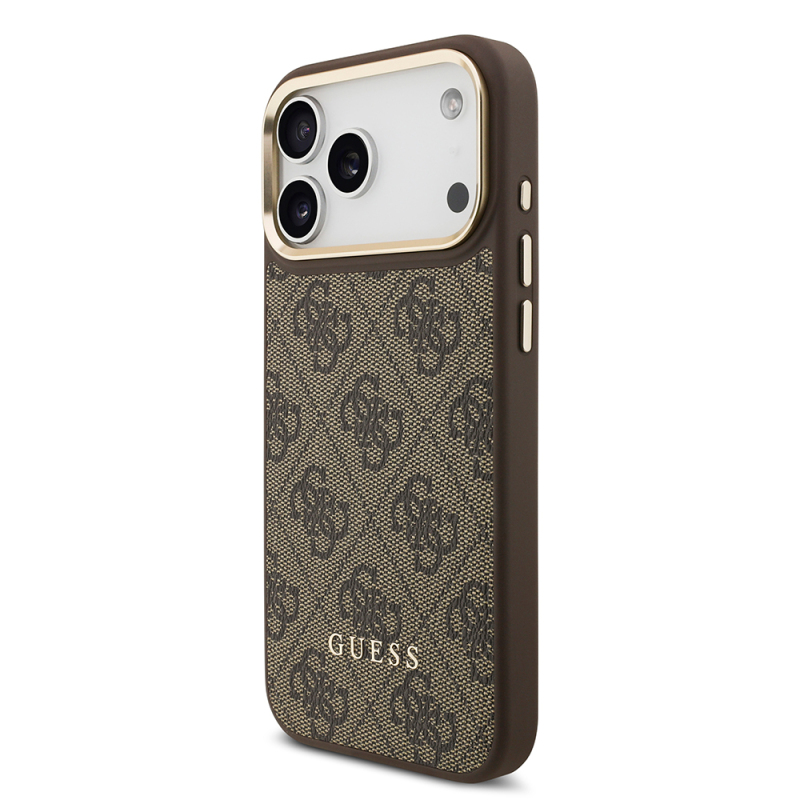 Apple iPhone 17 Pro Max Case Guess Original Licensed M-safe Charging Feature 4G Metal Large Logo Card Holder Cover - 4