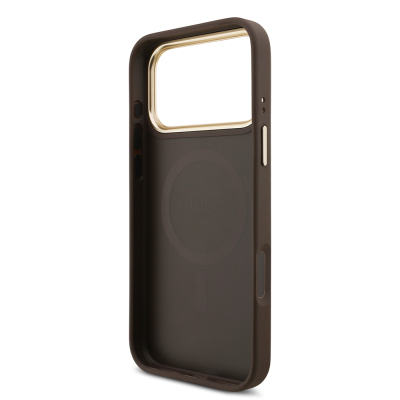 Apple iPhone 17 Pro Max Case Guess Original Licensed M-safe Charging Feature 4G Metal Large Logo Card Holder Cover - 9