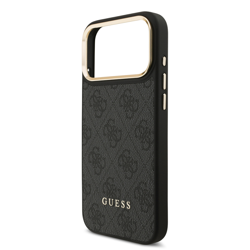 Apple iPhone 17 Pro Max Case Guess Original Licensed M-safe Charging Feature 4G Metal Large Logo Card Holder Cover - 17