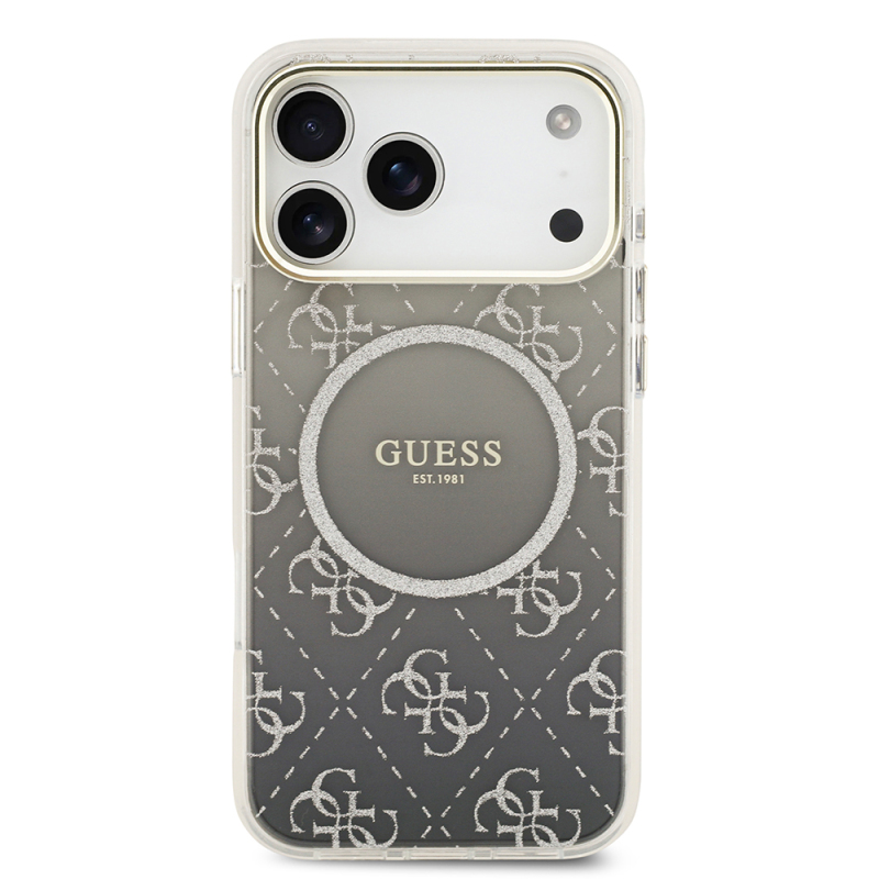 Apple iPhone 17 Pro Max Case Guess Original Licensed M-safe Charging Feature 4G Patterned Glitter Silicone Cover - 6