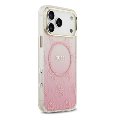 Apple iPhone 17 Pro Max Case Guess Original Licensed M-safe Charging Feature 4G Patterned Glitter Silicone Cover - 13