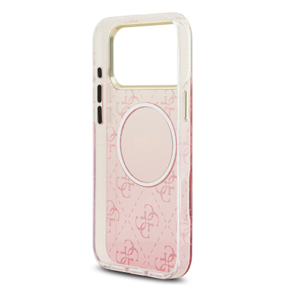 Apple iPhone 17 Pro Max Case Guess Original Licensed M-safe Charging Feature 4G Patterned Glitter Silicone Cover - 16