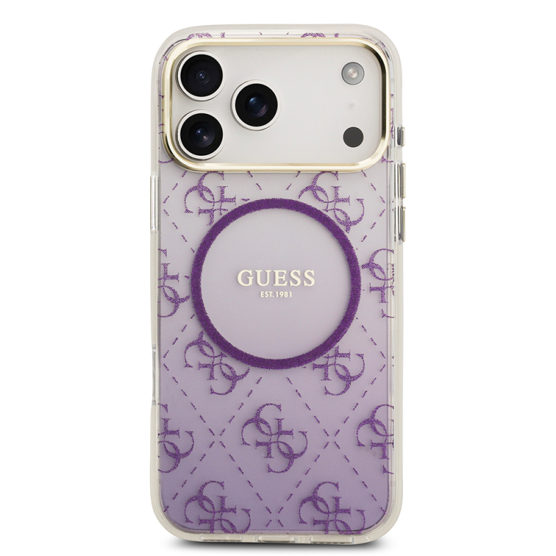 Apple iPhone 17 Pro Max Case Guess Original Licensed M-safe Charging Feature 4G Patterned Glitter Silicone Cover - 18