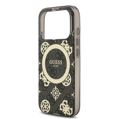 Apple iPhone 17 Pro Max Case Guess Original Licensed M-Safe Charging Feature IML Peony and 4G Patterned Classic Logo Cover - 15