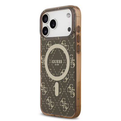 Apple iPhone 17 Pro Max Kılıf Guess Orjinal Lisanslı M-safe Şarj Özellikli IML Baskılı Klasik Logolu 4G Desenli Kapak - 4