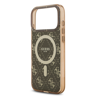 Apple iPhone 17 Pro Max Kılıf Guess Orjinal Lisanslı M-safe Şarj Özellikli IML Baskılı Klasik Logolu 4G Desenli Kapak - 8