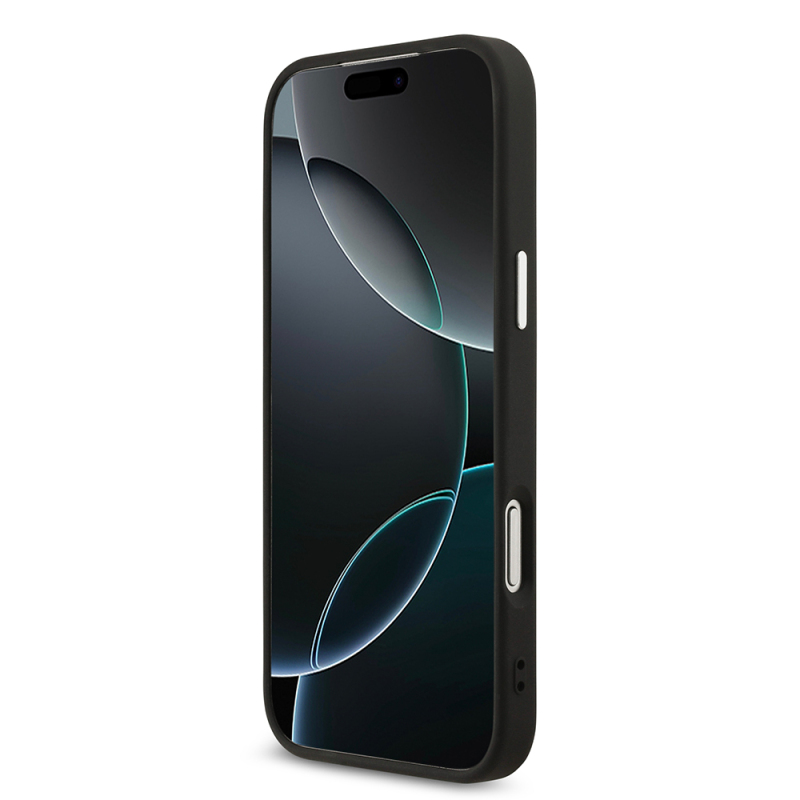 Apple iPhone 17 Pro Max Case Guess Original Licensed M-safe Charging Feature Silver Metal Camera Frame Triangle Logo 4G Patterned Cover - 7