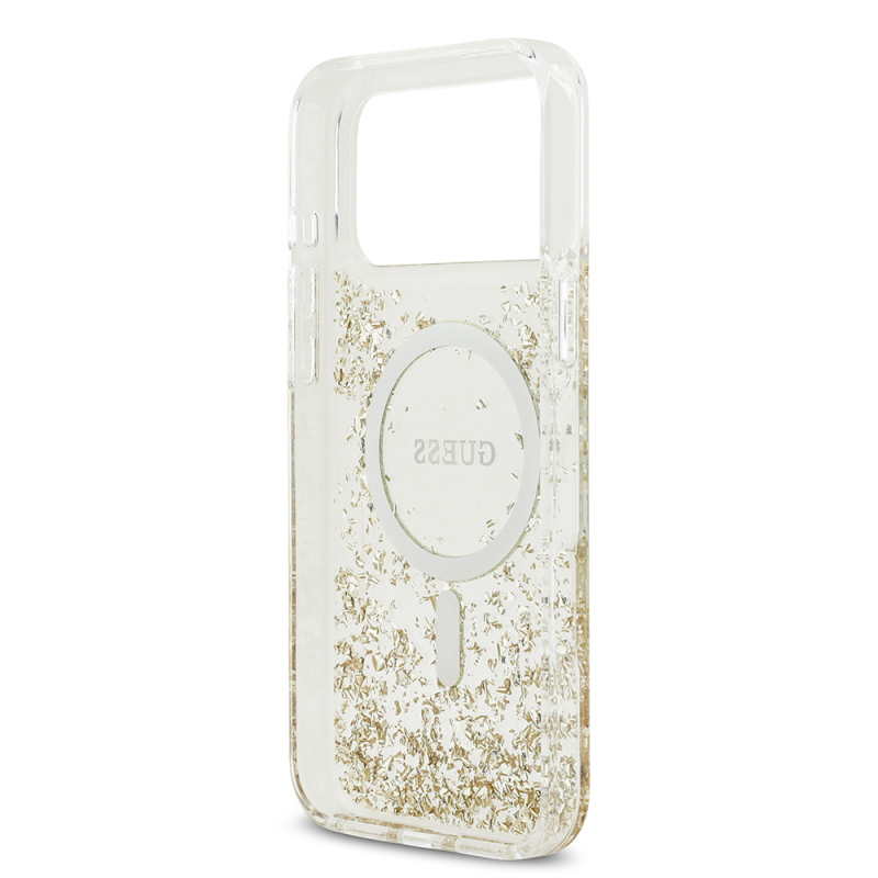 Apple iPhone 17 Pro Max Case Guess Original Licensed M-safe Charging Transparent Resin Bottom Cover - 9