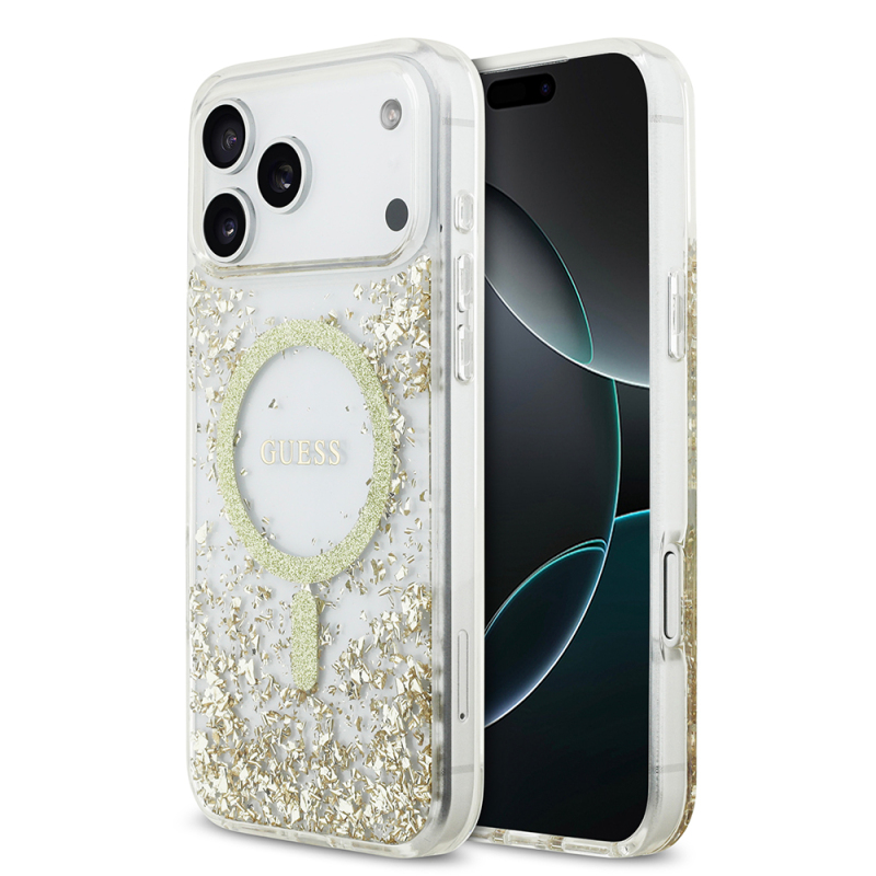 Apple iPhone 17 Pro Max Case Guess Original Licensed M-safe Charging Transparent Resin Bottom Cover - 2