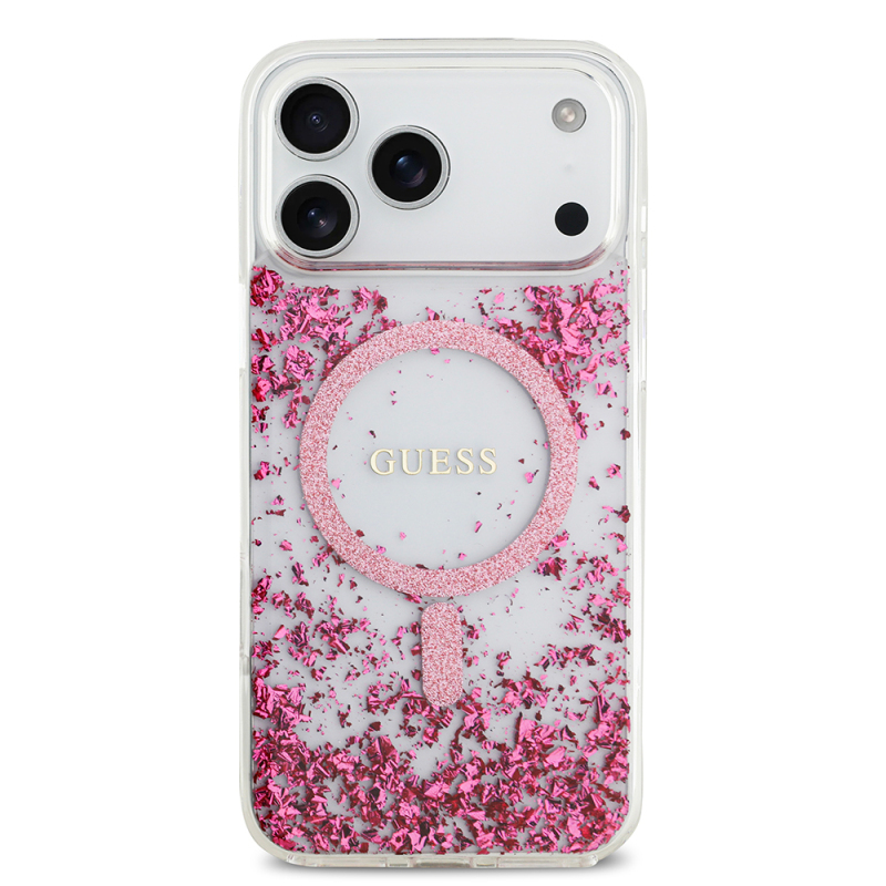 Apple iPhone 17 Pro Max Case Guess Original Licensed M-safe Charging Transparent Resin Bottom Cover - 12