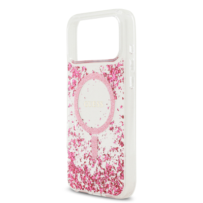 Apple iPhone 17 Pro Max Case Guess Original Licensed M-safe Charging Transparent Resin Bottom Cover - 15