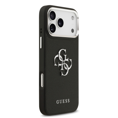 Apple iPhone 17 Pro Max Case Guess Original Licensed Metal Camera Frame Metal Large 4G and Text Logo PU Leather Cover - 3